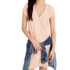 Madewell Light Pink Northside Vintage V-Neck Tee Dress!